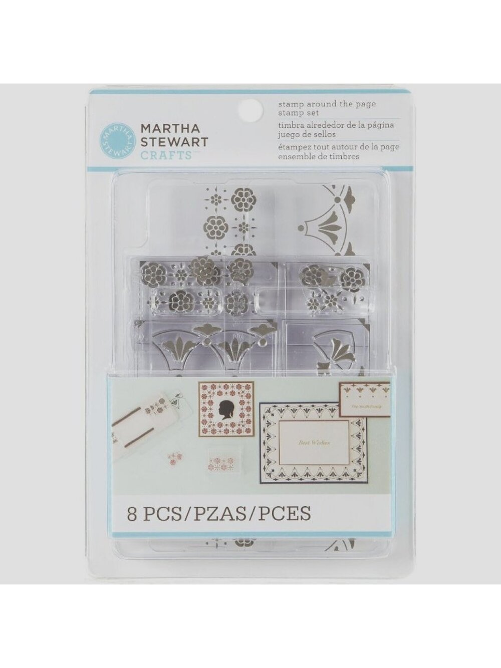 Stamping Martha Stewart Crafts 8 Pc Stamp Around The Page Starter Set Vtg Flower